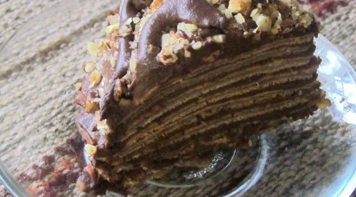 Торт «Панкейк» с заварным шоколадным кремом