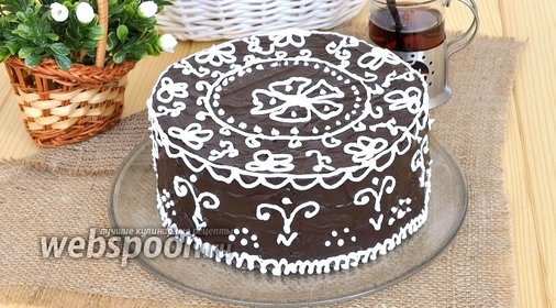 Шоколадный торт «Кружева»