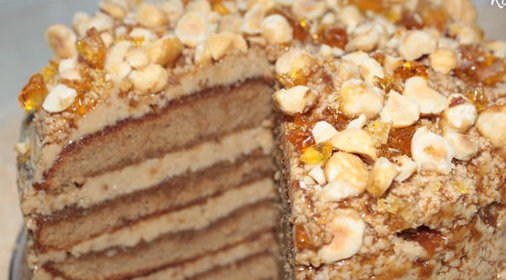 Сливочно-кофейный торт пралине