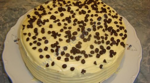 Ванильный торт на кипятке