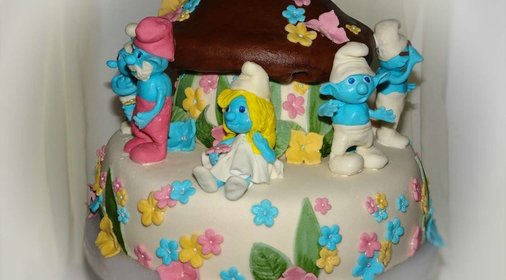 Сказочный смурфный торт