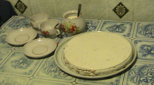 Торт Снежок(без выпечки)