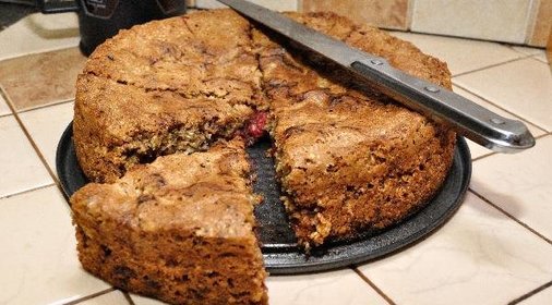 Овсяный пирог с вишней