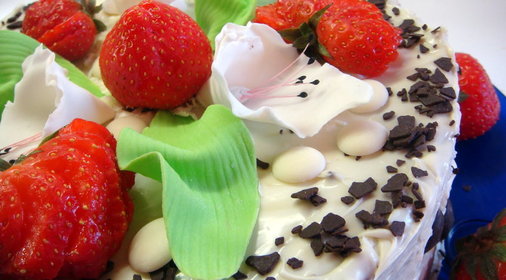 Маковый торт с белым шоколадом и свежими фруктами (без муки)