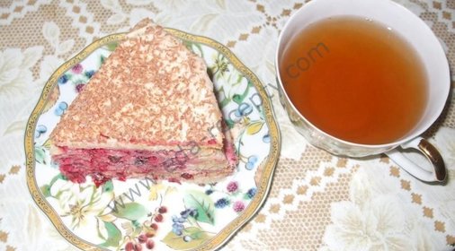 Домашний клюквенный торт с клюквой