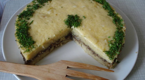 КАРТОФЕЛЬНЫЙ ТОРТ С ГРИБАМИ