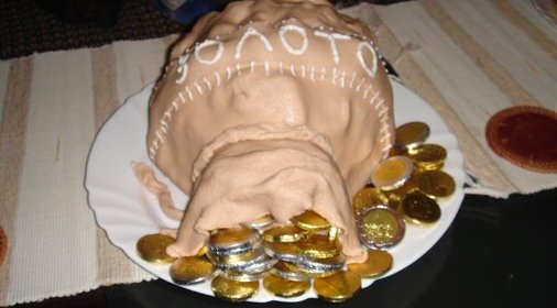 торт Мешок с деньгами 3