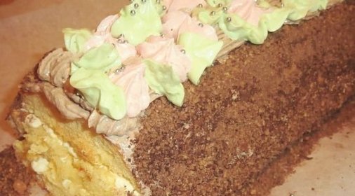 Торт с вишнями и киви