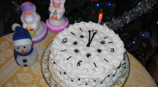 Торт Новый Год-Часы 12 бьют!!!