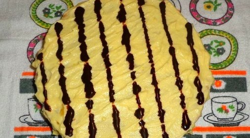 Торт с заварным кремом и яблоком