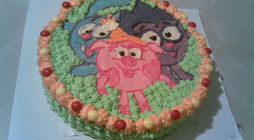 Ананасовый торт со Смешариками