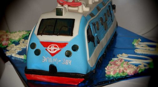 Торт Электровоз или Голубой вагон бежит, качается