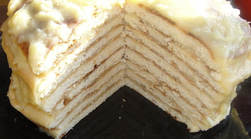 Торт на сковородке с заварным кремом
