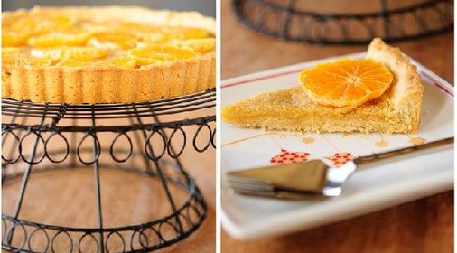 Открытый пирог с клементинами, имбирем и франджипани