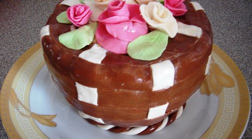 Торт Корзина с цветами