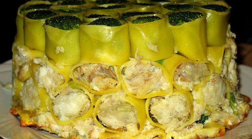 Тортик-Паста с рыбой и брокколи