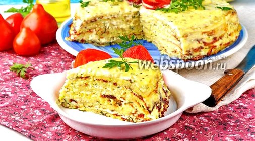 Кабачковый торт с плавленным сыром