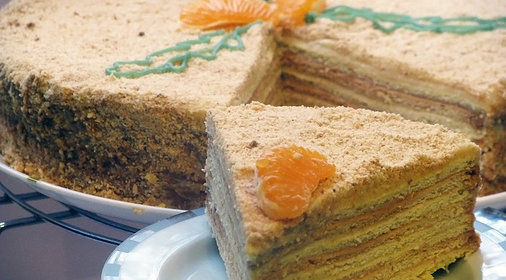 Торт Новогодний апельсин по мотивам Наполеона