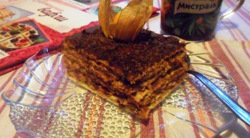 Вафельный торт с шоколадным кремом Чарующий шоколад