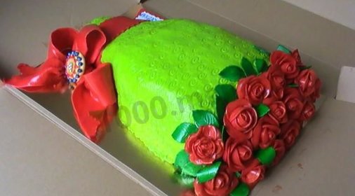 Торт с бантом из мастики