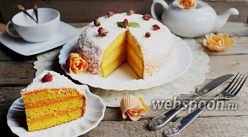 Тыквенный торт с белым шоколадом