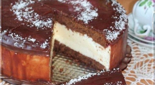 Торт Птичье молоко на брауни