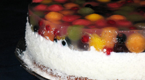 Лимонно-кокосовый торт Цветные жемчужины