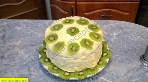 Торт из бисквитных коржей с суфле