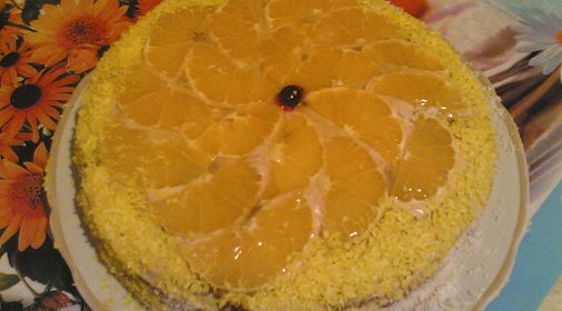 Торт с абрикосами и апельсинами
