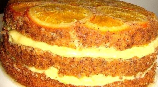 Апельсиновый торт с маком