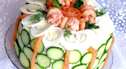 Закусочный торт из хлеба