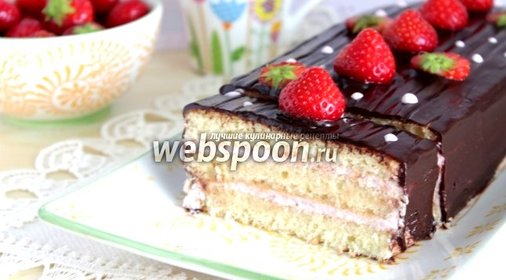 Творожный торт с клубникой