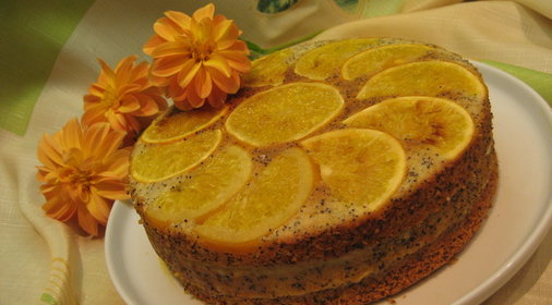 торт Апельсиновый с маком