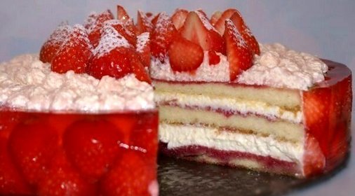 Клубнично-малиновый торт