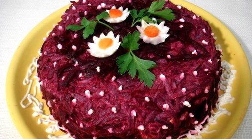 Свекольно селёдочный торт