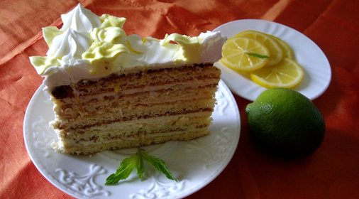 Лимонный торт с масляным кремом