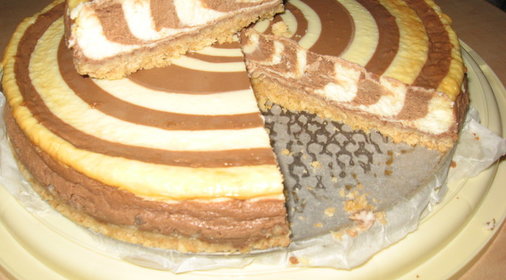 торт Спиральшоколадно-творожный