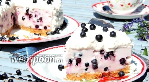 Черничный творожный торт