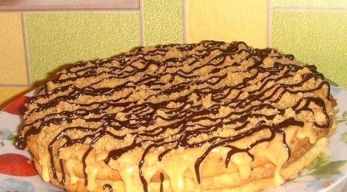 Сметанный торт со сливочным кремом