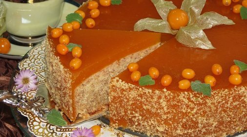 Ореховый торт в облепиховом желе (Тест - драйв)