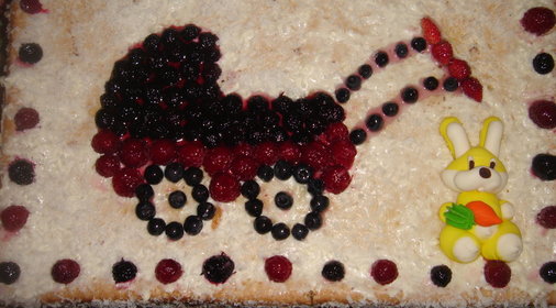 Тортик для Кристинки+мой вариант вкусного бисквита