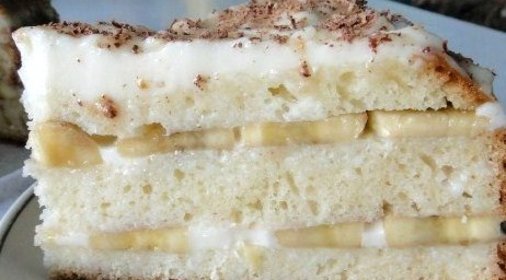 Банановый торт со сметанным кремом