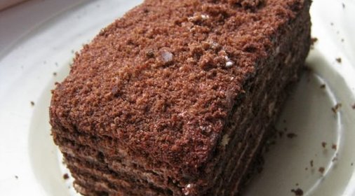 Торт медово-шоколадный с орехами