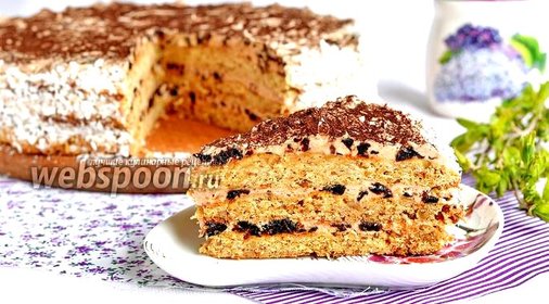 Песочный торт с черносливом