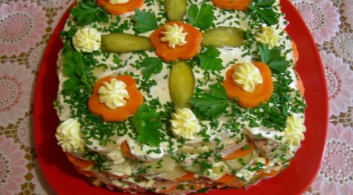 Салат-торт Пластиночки