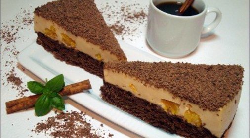 Шоколадный торт с крем-брюле и апельсиновыми вкраплениями На пике экстаза