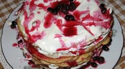 Творожный блинный торт