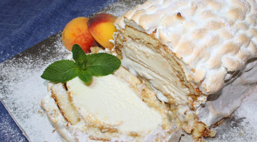 Торт «Аляска», с мороженым внутри