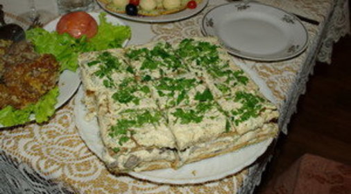 торт закусочный с грибами
