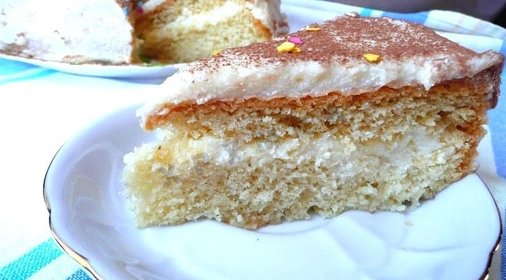 Бисквитный торт с заварным кремом